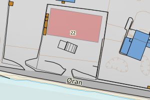 Kartbilde fra WMS-tjeneste av avviket