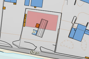 Kartbilde fra WMS-tjeneste av avviket