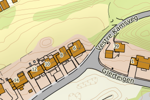 Kartbilde fra WMS-tjeneste av avviket
