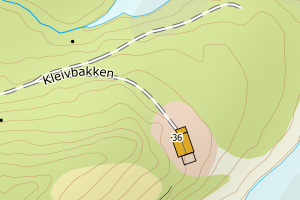 Kartbilde fra WMS-tjeneste av avviket
