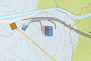 Kartbilde fra WMS-tjeneste av avviket