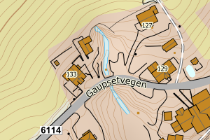 Kartbilde fra WMS-tjeneste av avviket