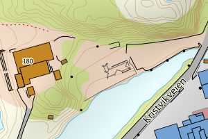 Kartbilde fra WMS-tjeneste av avviket