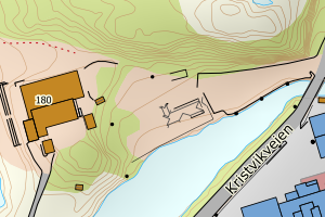 Kartbilde fra WMS-tjeneste av avviket