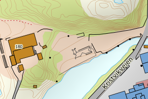 Kartbilde fra WMS-tjeneste av avviket