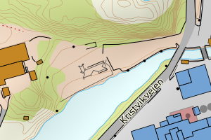 Kartbilde fra WMS-tjeneste av avviket