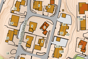 Kartbilde fra WMS-tjeneste av avviket