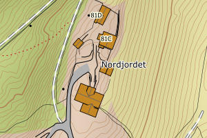 Kartbilde fra WMS-tjeneste av avviket