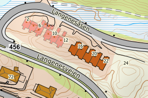 Kartbilde fra WMS-tjeneste av avviket