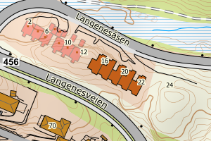 Kartbilde fra WMS-tjeneste av avviket