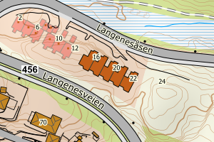 Kartbilde fra WMS-tjeneste av avviket