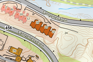 Kartbilde fra WMS-tjeneste av avviket