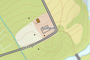 Kartbilde fra WMS-tjeneste av avviket