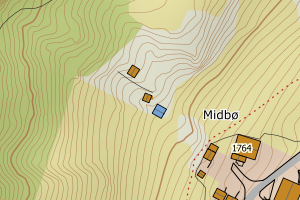 Kartbilde fra WMS-tjeneste av avviket