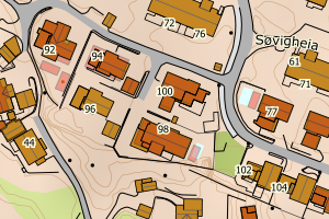 Kartbilde fra WMS-tjeneste av avviket