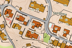 Kartbilde fra WMS-tjeneste av avviket