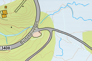 Kartbilde fra WMS-tjeneste av avviket