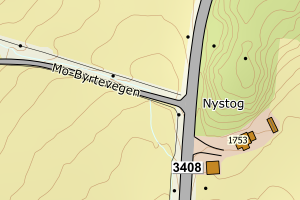 Kartbilde fra WMS-tjeneste av avviket