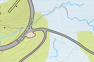 Kartbilde fra WMS-tjeneste av avviket