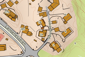 Kartbilde fra WMS-tjeneste av avviket