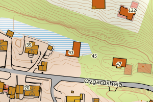 Kartbilde fra WMS-tjeneste av avviket