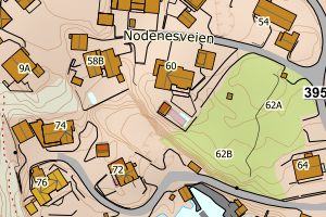 Kartbilde fra WMS-tjeneste av avviket