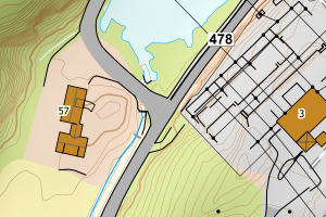 Kartbilde fra WMS-tjeneste av avviket