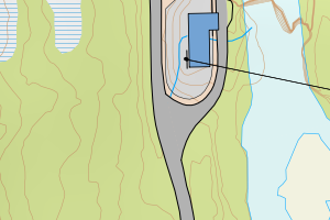 Kartbilde fra WMS-tjeneste av avviket
