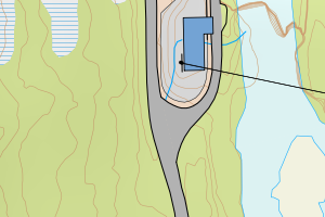 Kartbilde fra WMS-tjeneste av avviket