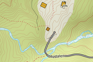 Kartbilde fra WMS-tjeneste av avviket