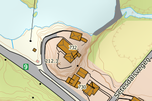 Kartbilde fra WMS-tjeneste av avviket
