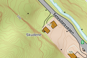 Kartbilde fra WMS-tjeneste av avviket