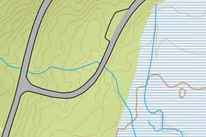 Kartbilde fra WMS-tjeneste av avviket
