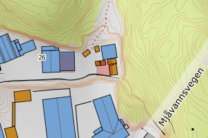 Kartbilde fra WMS-tjeneste av avviket