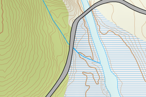 Kartbilde fra WMS-tjeneste av avviket