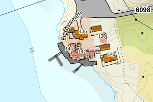 Kartbilde fra WMS-tjeneste av avviket