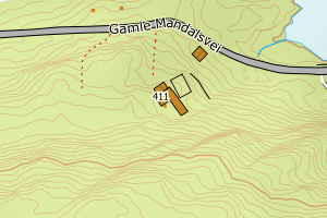 Kartbilde fra WMS-tjeneste av avviket