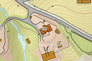 Kartbilde fra WMS-tjeneste av avviket