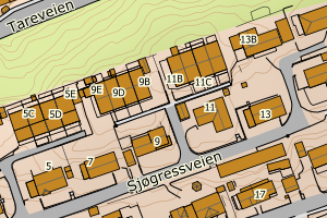 Kartbilde fra WMS-tjeneste av avviket