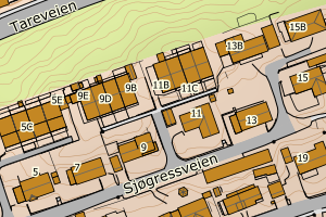 Kartbilde fra WMS-tjeneste av avviket