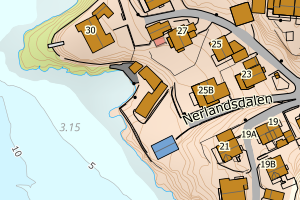 Kartbilde fra WMS-tjeneste av avviket