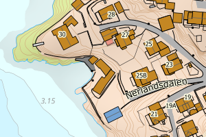 Kartbilde fra WMS-tjeneste av avviket