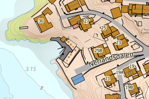 Kartbilde fra WMS-tjeneste av avviket