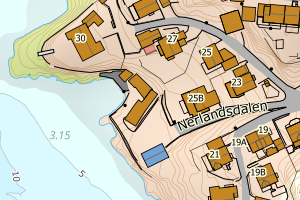 Kartbilde fra WMS-tjeneste av avviket