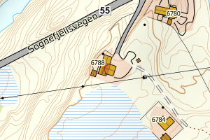 Kartbilde fra WMS-tjeneste av avviket
