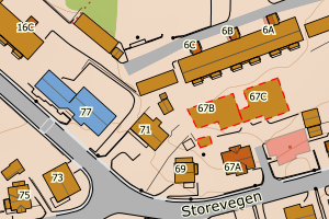 Kartbilde fra WMS-tjeneste av avviket