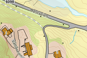 Kartbilde fra WMS-tjeneste av avviket