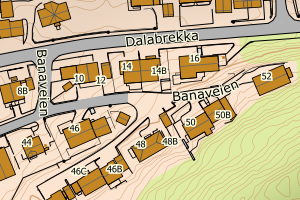 Kartbilde fra WMS-tjeneste av avviket