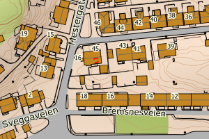 Kartbilde fra WMS-tjeneste av avviket