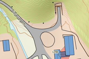 Kartbilde fra WMS-tjeneste av avviket